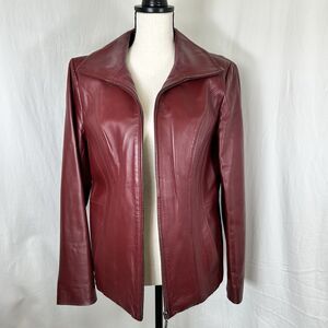 East 5th Women’s Oxblood Red Genuine Leather Jacket Zip Front M